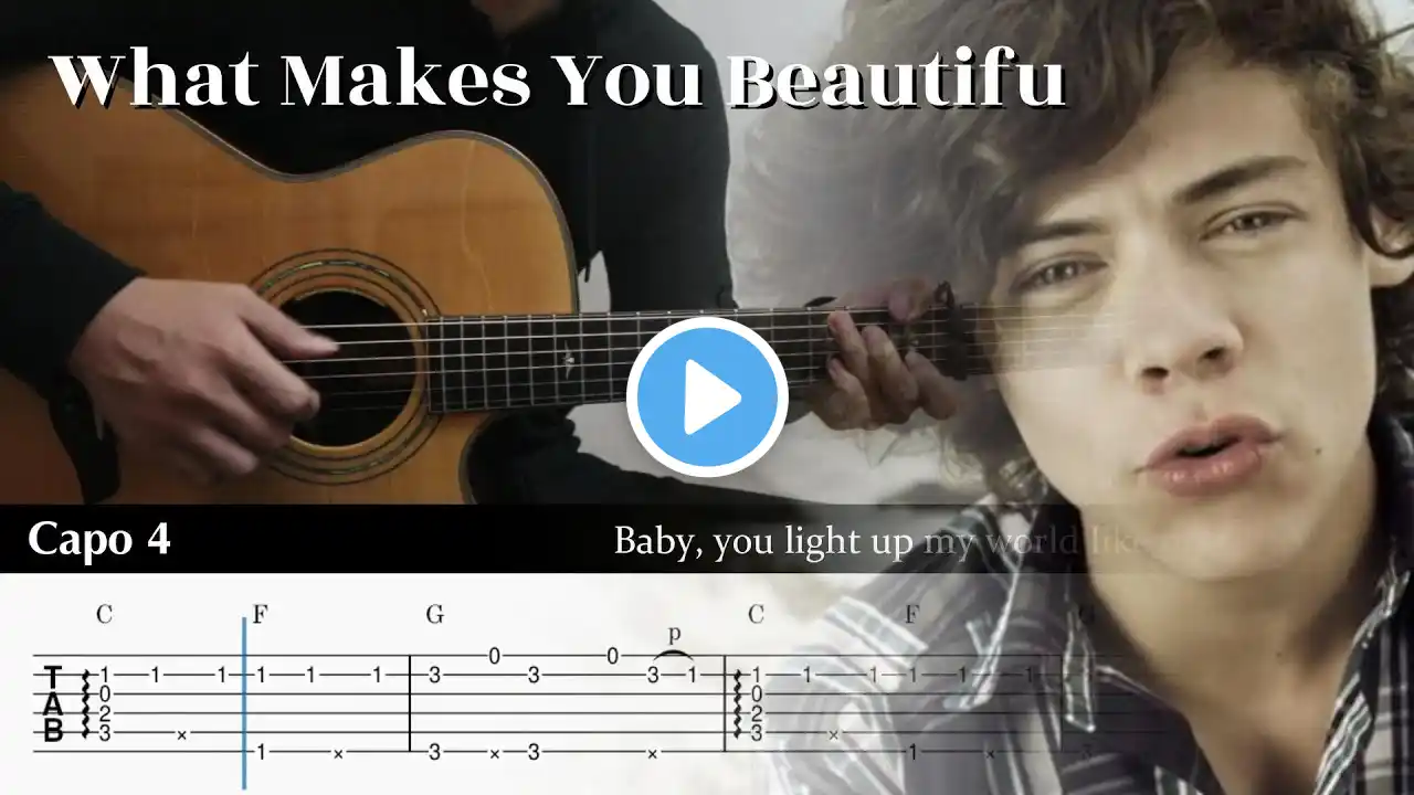 What Makes You Beautiful - One Direction - Fingerstyle Guitar TAB Chords