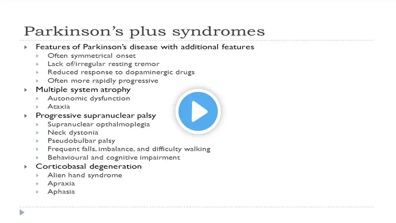 Parkinson plus syndromes - Everything you need to know for PG entrance exam