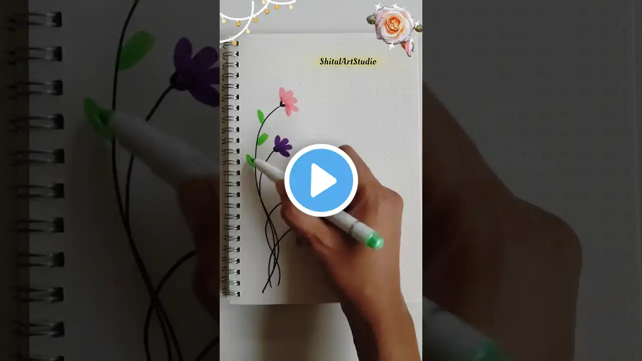 Beautiful Flower Border Design for Project/Project Work Design✨🌷😍 #viral #art #youtubeshorts #shorts