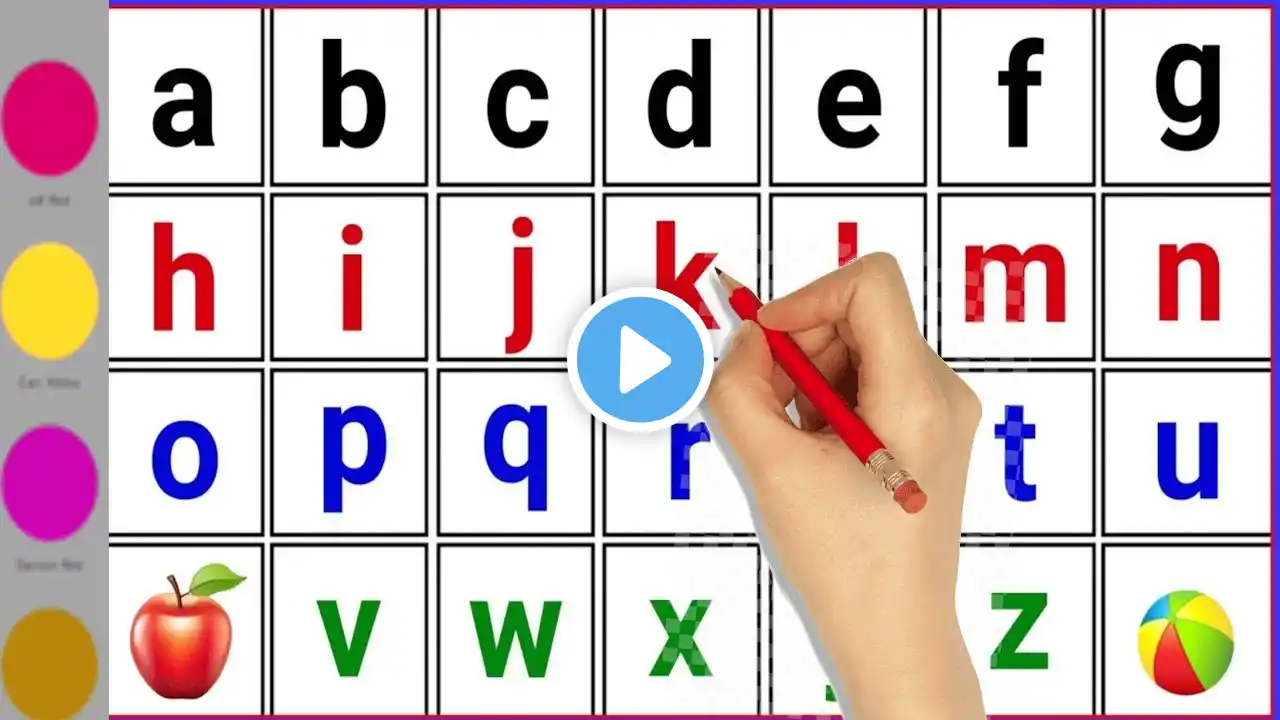 Small letter abcd for kids 🔴 a for apple b for ball c for cat | abcd alphabets phonics song #shorts