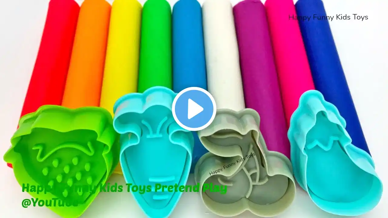 Learn Colors and Fruits and Vegetables Names with Play Doh Modelling Clay