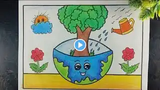 Van mahotsav Easy drawing/ Happy Van mahotsav || Step by step for beginners || Save Trees save life