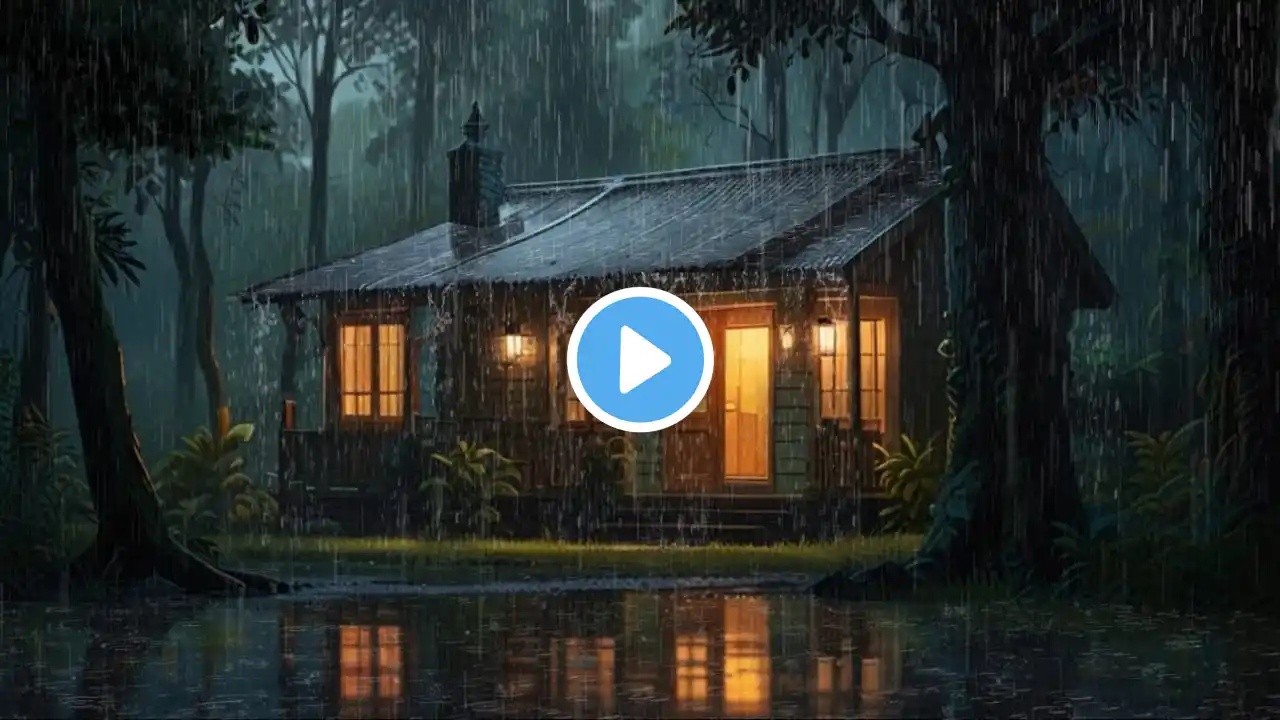 Heavy Rain at Night to Sleep Instantly - Study, Relax, Reduce Stress | Rain Sounds For Sleeping