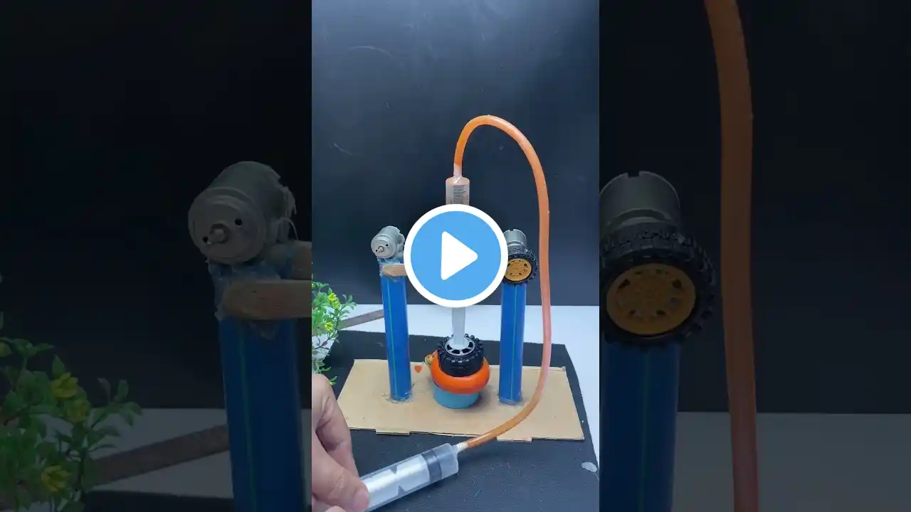 Hydraulic pressure machine #hydraulic #dcmotor #tech #science #experimnent #dc #toys #diy #shorts