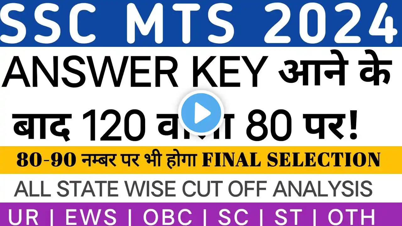 SSC MTS 2024 CUT OFF | SSC MTS 2024 HAVALDAR | SSC MTS 2024 CUT OFF ANALYSIS #sscmts #sscmts2024