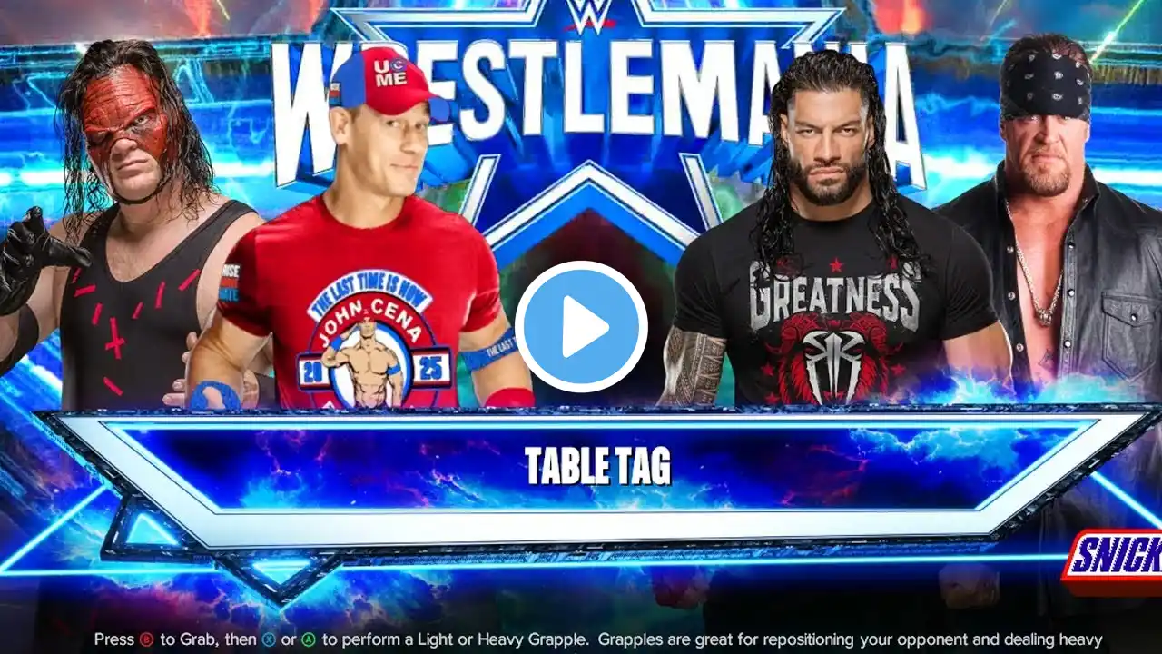 FULL MATCH: John Cena & Kane vs. Roman Reigns and Undertaker | Table Tag Wrestlemania highlights