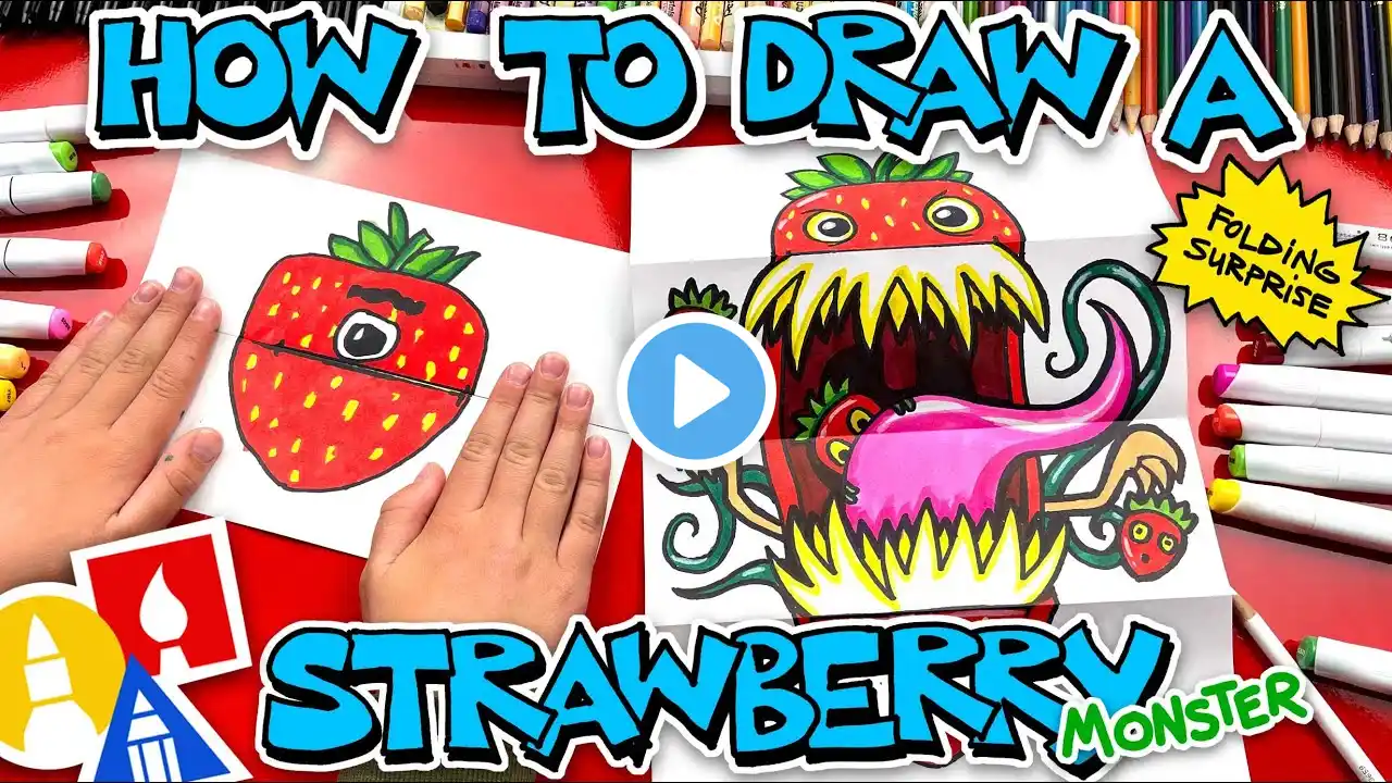 How To Draw A Strawberry Monster Folding Surprise