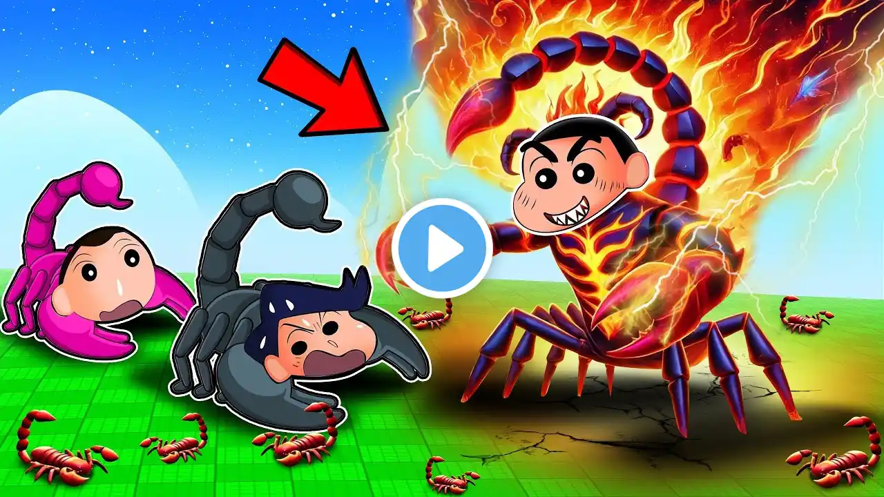 Shinchan Became Scorpion King To Eat His Friends 😱🔥 | Roblox Be A Scorpion | Funny Game 😂