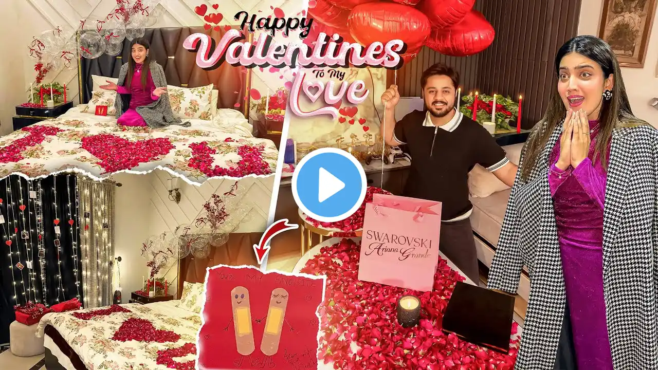 BEST VALENTINES DAY SURPRISE EVER 😍 | Areeb Ki Taraf Sy Special Gifts♥️ | Gift Unboxing Py Reaction😱