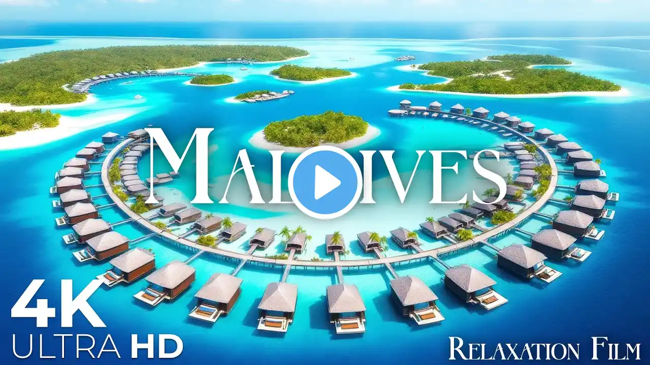 Maldives 4K - Tranquil Ocean Views & Soothing Melodies | Relaxation Film 4K Ultra HD