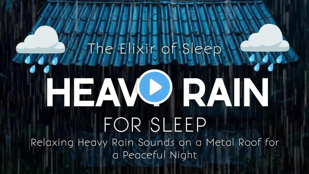 Relaxing Heavy Rain Sounds on a Metal Roof for a Peaceful Night