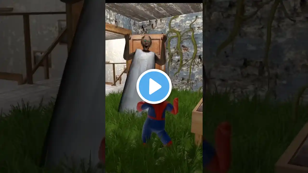 playing as Spiderman family vs big dinosaur T- rex in granny house