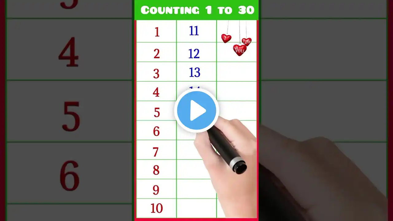 Counting 1 to 30, 123, 123 numbers #numbers #counting #ginti #ytshorts #countingkingdom #shortvideo