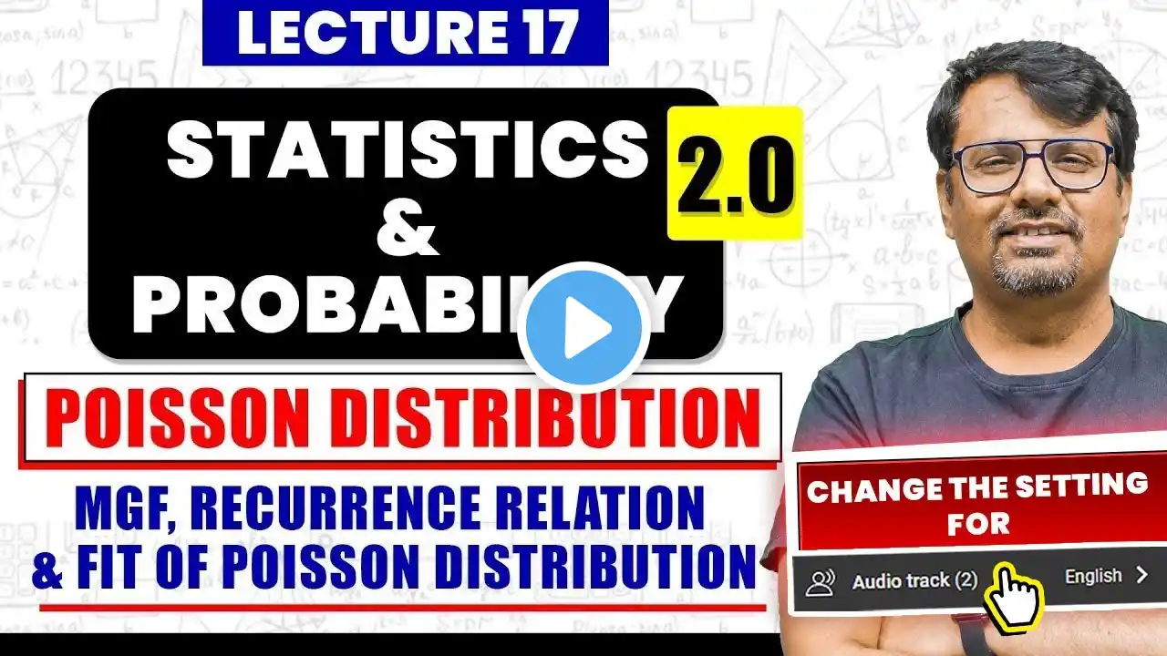 MGF, Recurrence Relation & Fit of Poisson Distribution | Statistics and Probability | By GP Sir