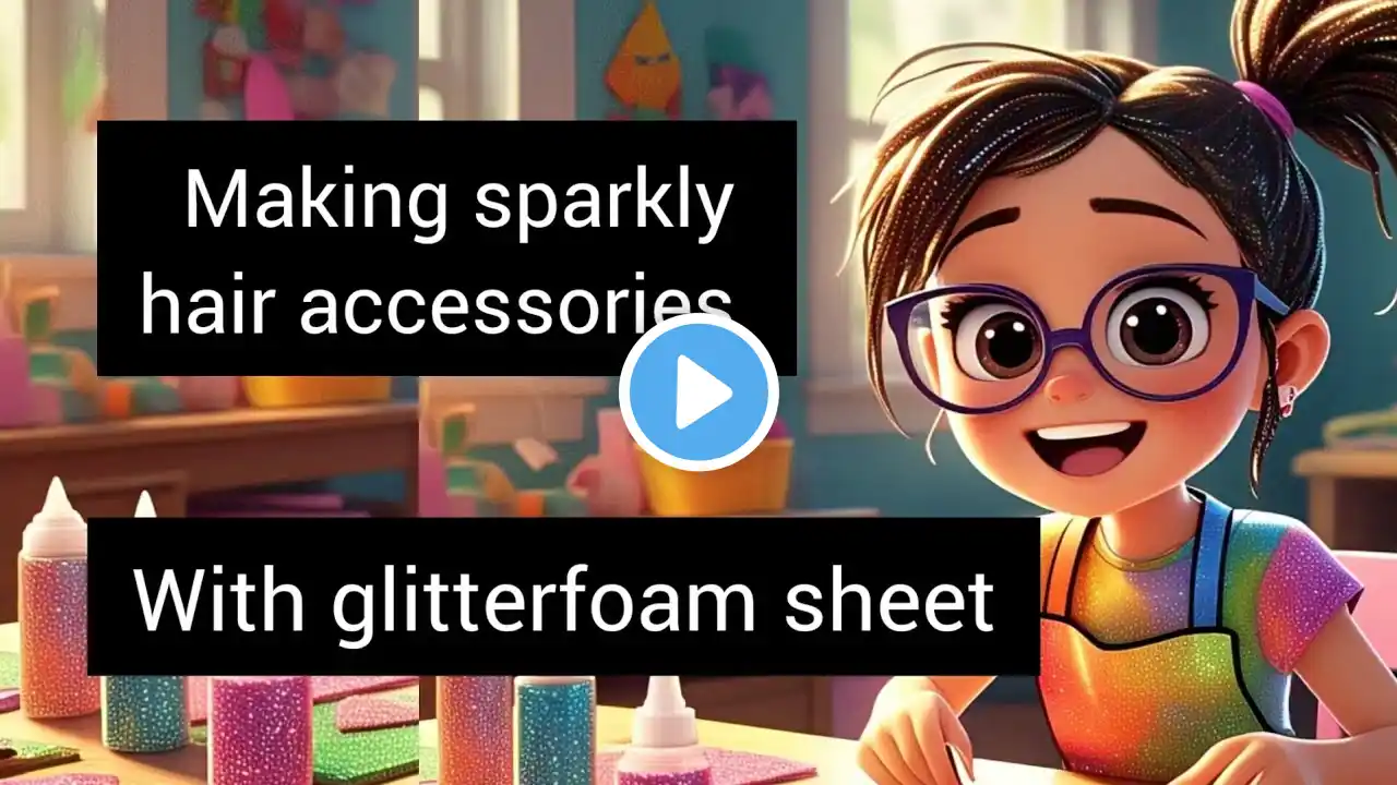 Making sparkly hair accessories with glitter foam sheet