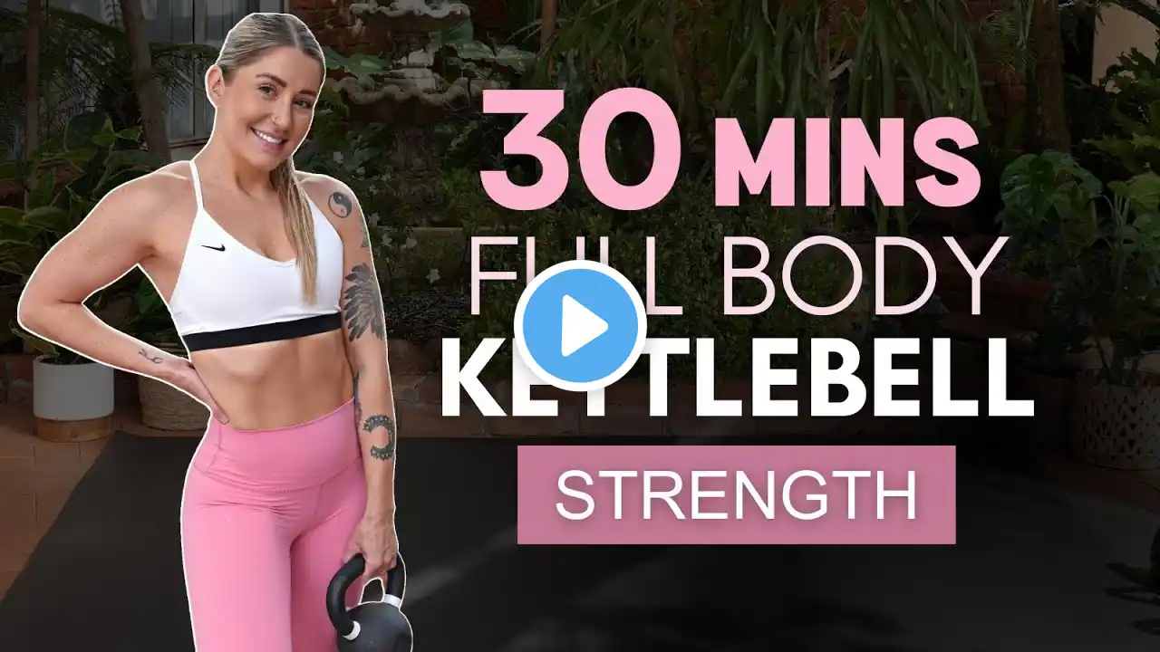 30 Min FULL BODY Kettlebell STRENGTH supersets | Including warm up & cool down | NO REPEATS