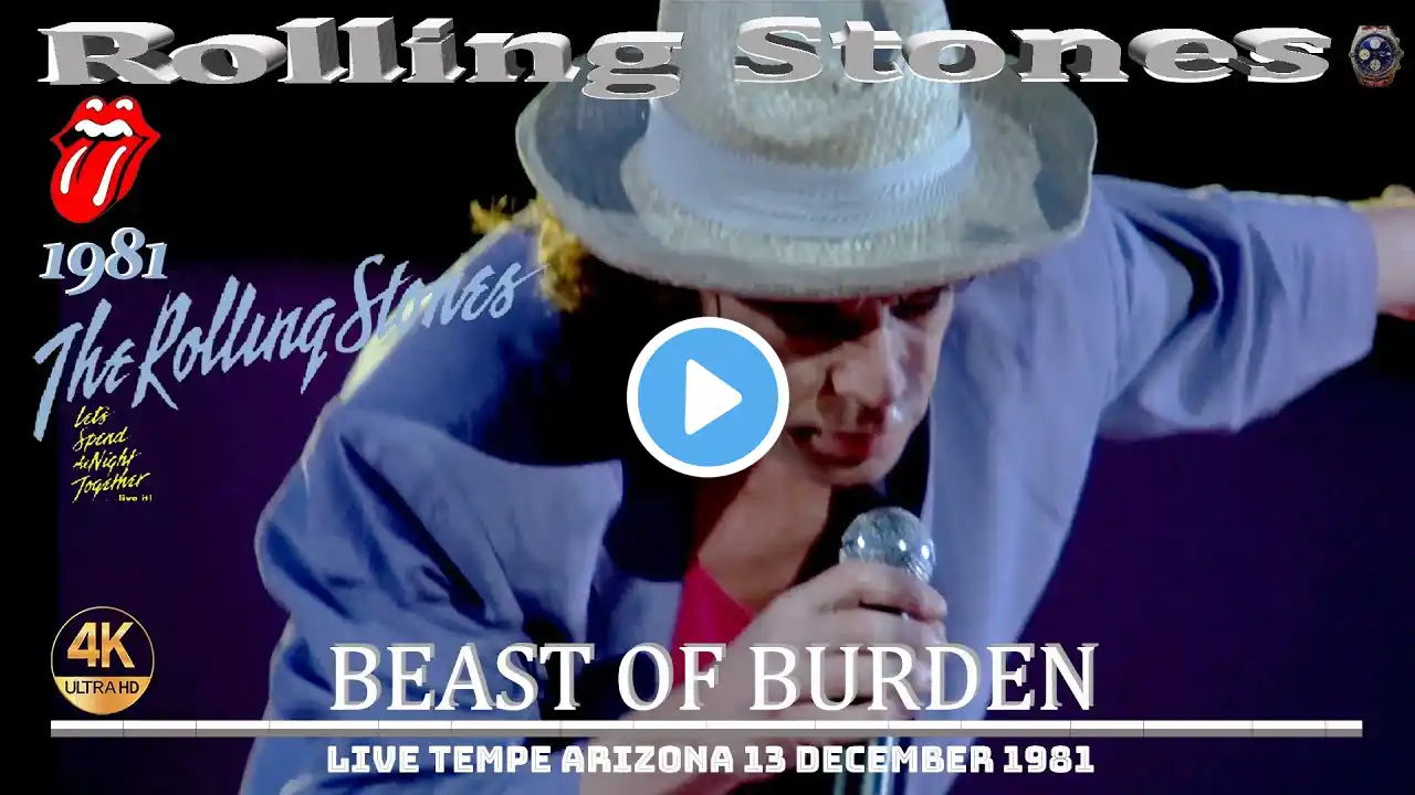 Rolling Stones 4K LIVE FILM🎬 - Beast of Burden [LIVE Tempe Arizona 1981]~UHD 60fps [HD Audio]