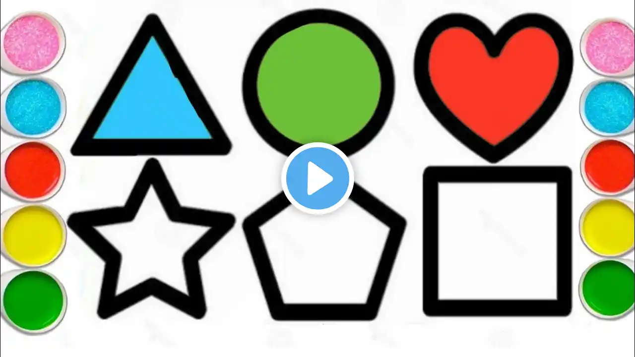 Shapes Drawing For Kids, Learn 2D Shapes, Colors For Toddlers, Preschool Learning