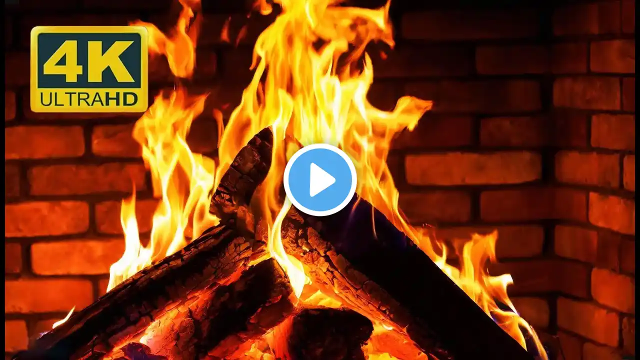 🔥 Cozy Fireplace 4K (12 Hours) Burning Logs with Crackling Fire Sounds. 🔥 Fireplace (Ultra HD) 4K