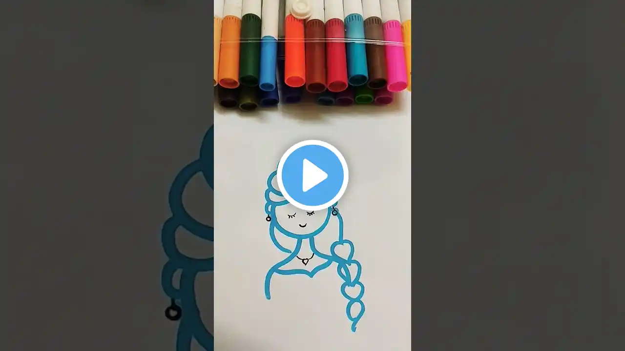 Barbie doll drawing easy #art #cutebarbiedoll #shortsfeed