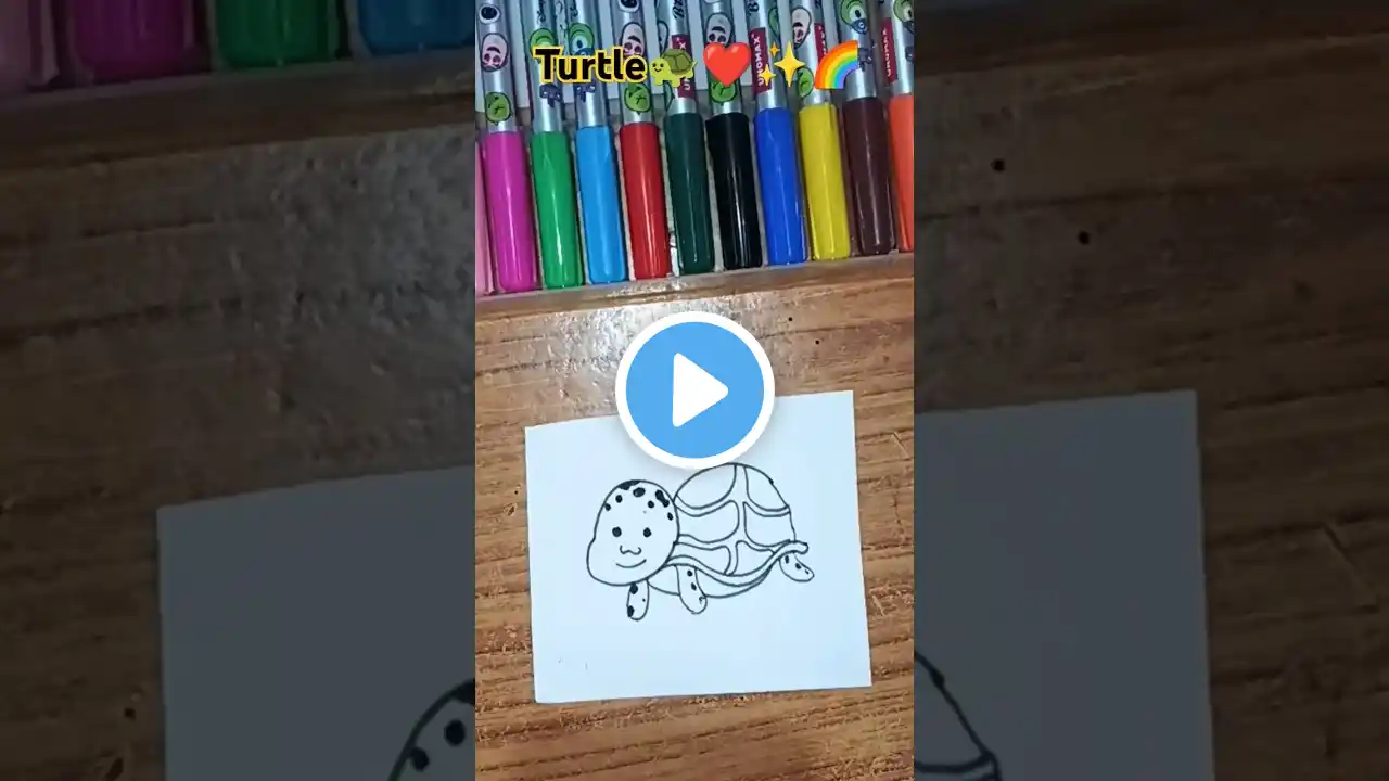 How to draw Turtle🐢❤️✨🌈#Shorts#turtledrawing😱#drawingtutorial#satisfying#youtube#viral#easyart#kids💖