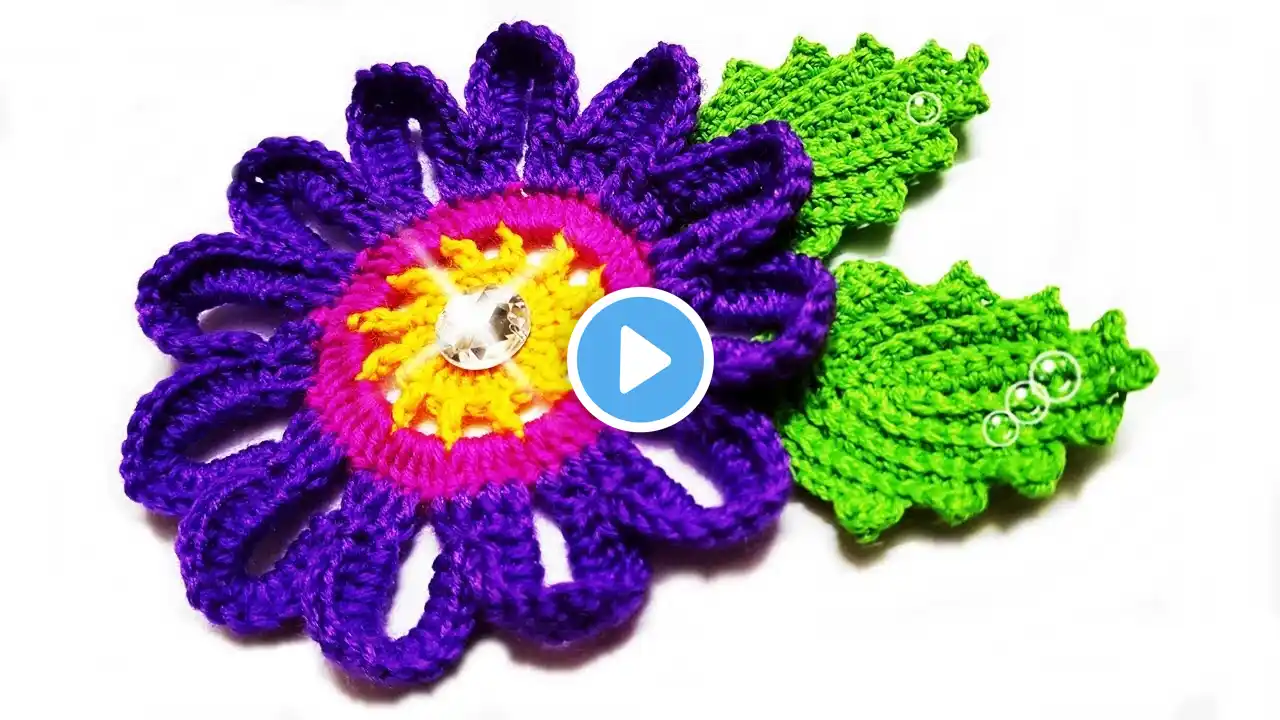 Crochet Flower #51 ( English subtitle is available ) - كروشية زهرة  #51