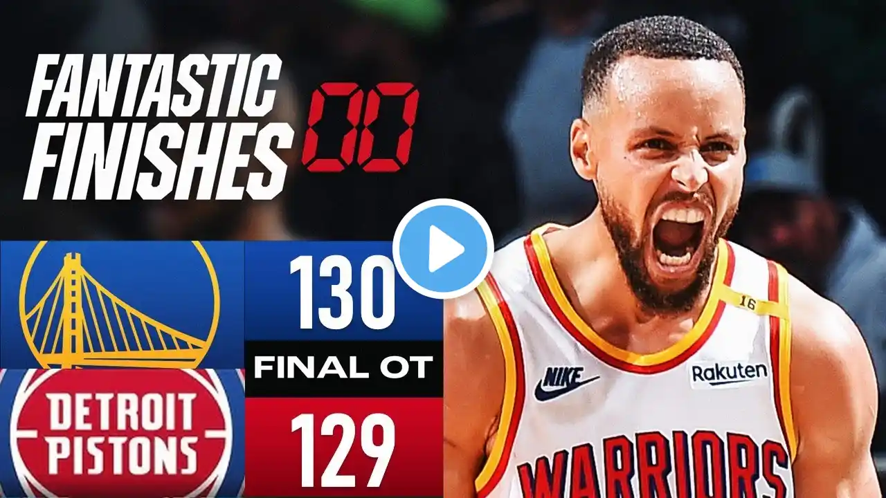 Final 0:54 CARDIAC OVERTIME Warriors vs Pistons | March 8, 2025 | Fantastic Finishes NBA 2K25