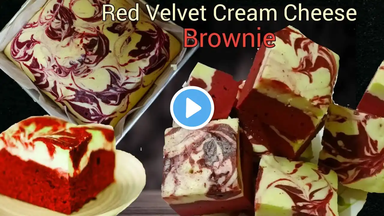 Red velvet cream cheese brownies | Red velvet cream cheese brownie without oven