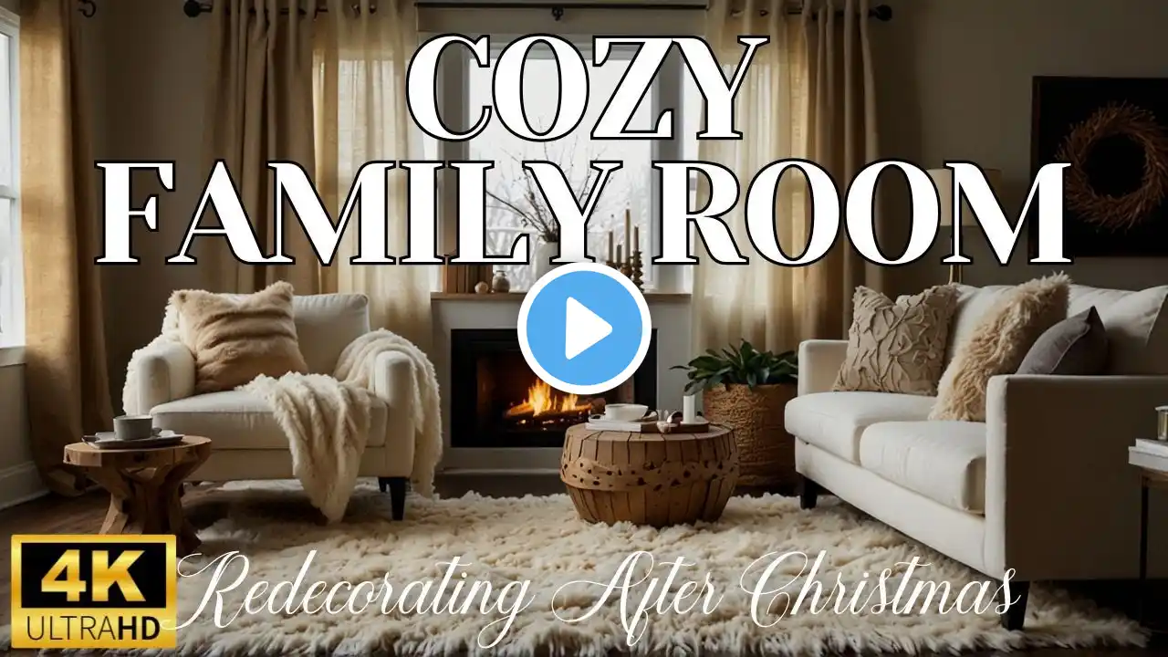 4K | Decor After Christmas: Cozy Winter Decor for Your Family Room