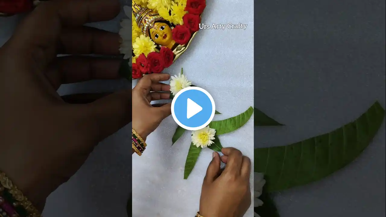 🌿Mango Leaf Thoran decoration idea || Pooja Decoration ideas #shorts #navratri #diwali #trending