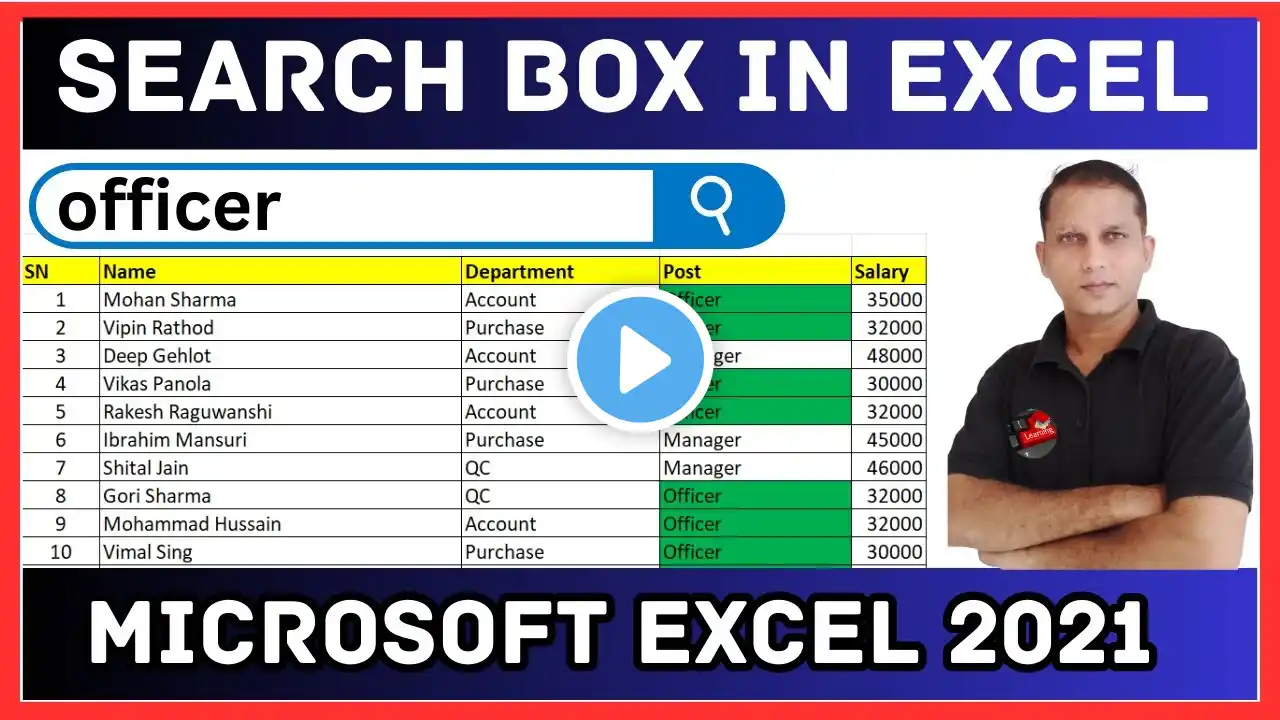 How to Create Search Box in Excel | Design a Search Bar in Excel