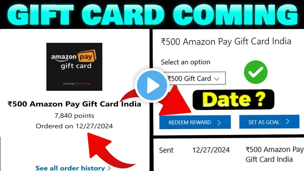 Gift Card Out Of Stock Problem SOLVED : REDEEM Microsoft Rewards ₹500 & 750 Amazon Gift Card 🤑