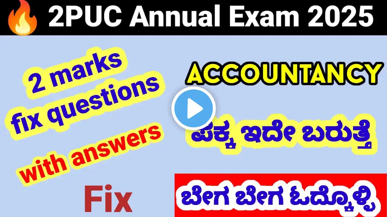 2nd puc accountancy important questions for annual exam 2025 fix question