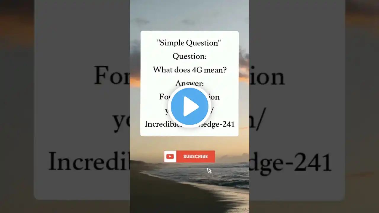 what does 4G mean?#knowledge #shorts