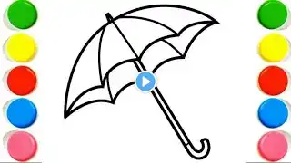 Cute Umbrella Drawing ,Colouring,Painting for Toddlers_ Child Art#drawing#coloring#howtodraw#kidsart