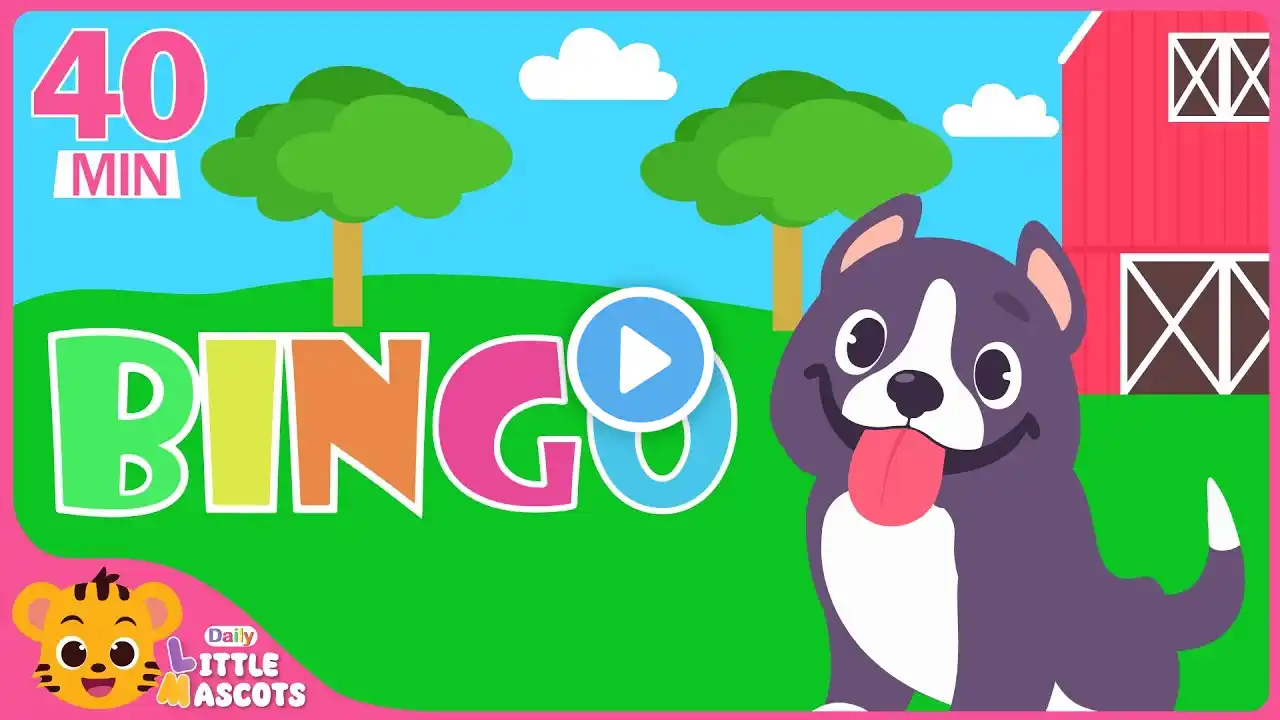 Bingo Song 🐶 + Five Little Monkeys + more Little Mascots Nursery Rhymes & Kids Songs