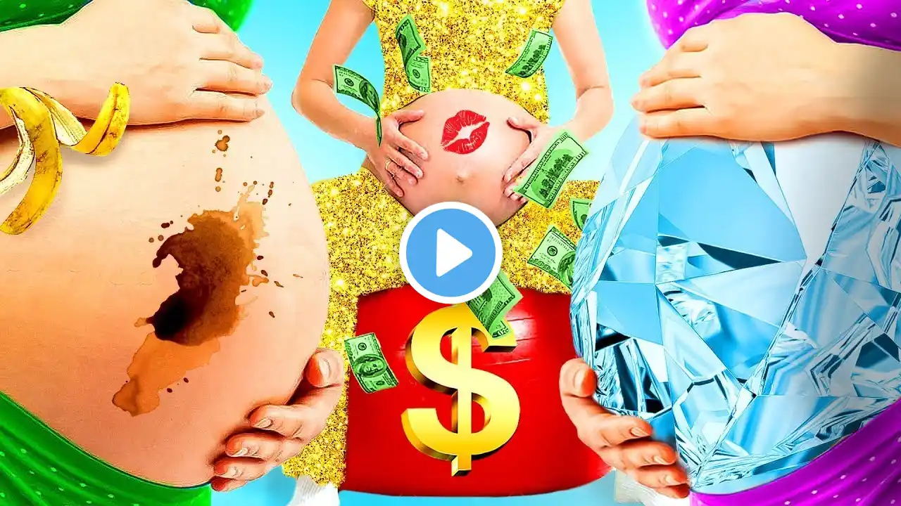 Funny Poor Vs Rich Vs Giga Rich Pregnant Situations || Pregnancy Moments by Crafty Panda