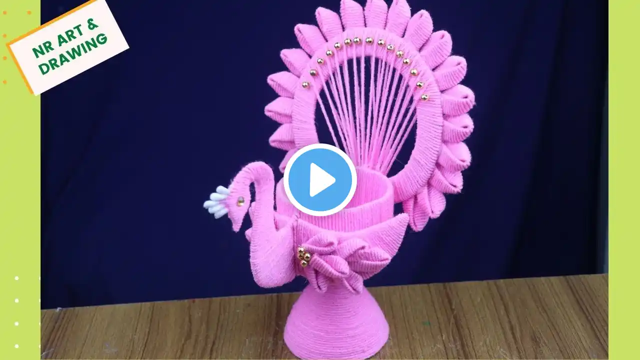 Innovative DIY Peacock Design Showpiece Making Ideas Using Waste Plastic Bottle For Home Decoration