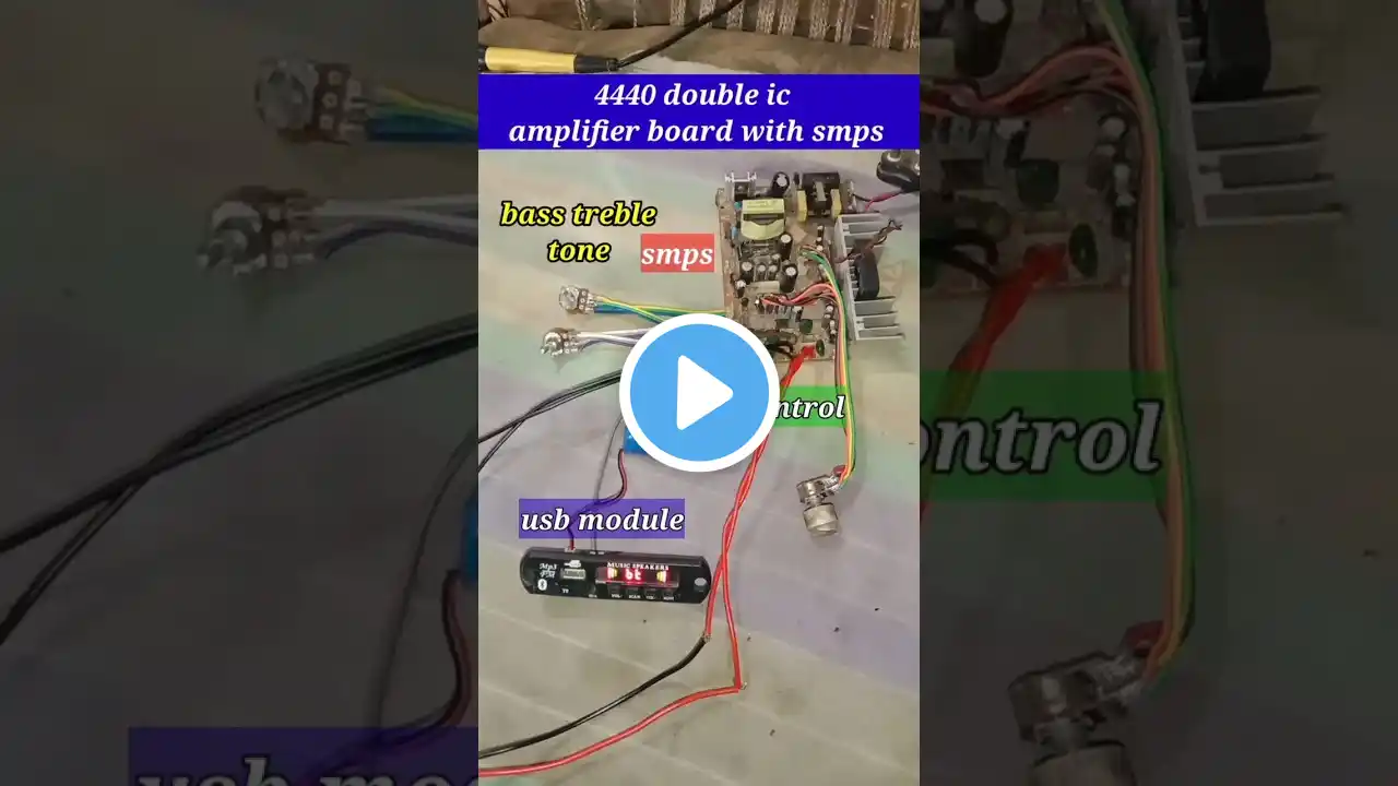 4440 ic double ic amplifier board with smps connection|| 4440 ic amplifier board ||#viral #trending