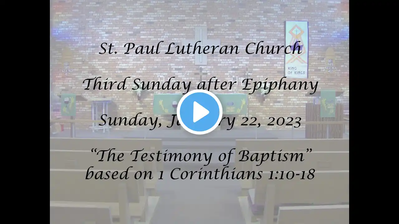 Worship Service - Third Sunday after Epiphany