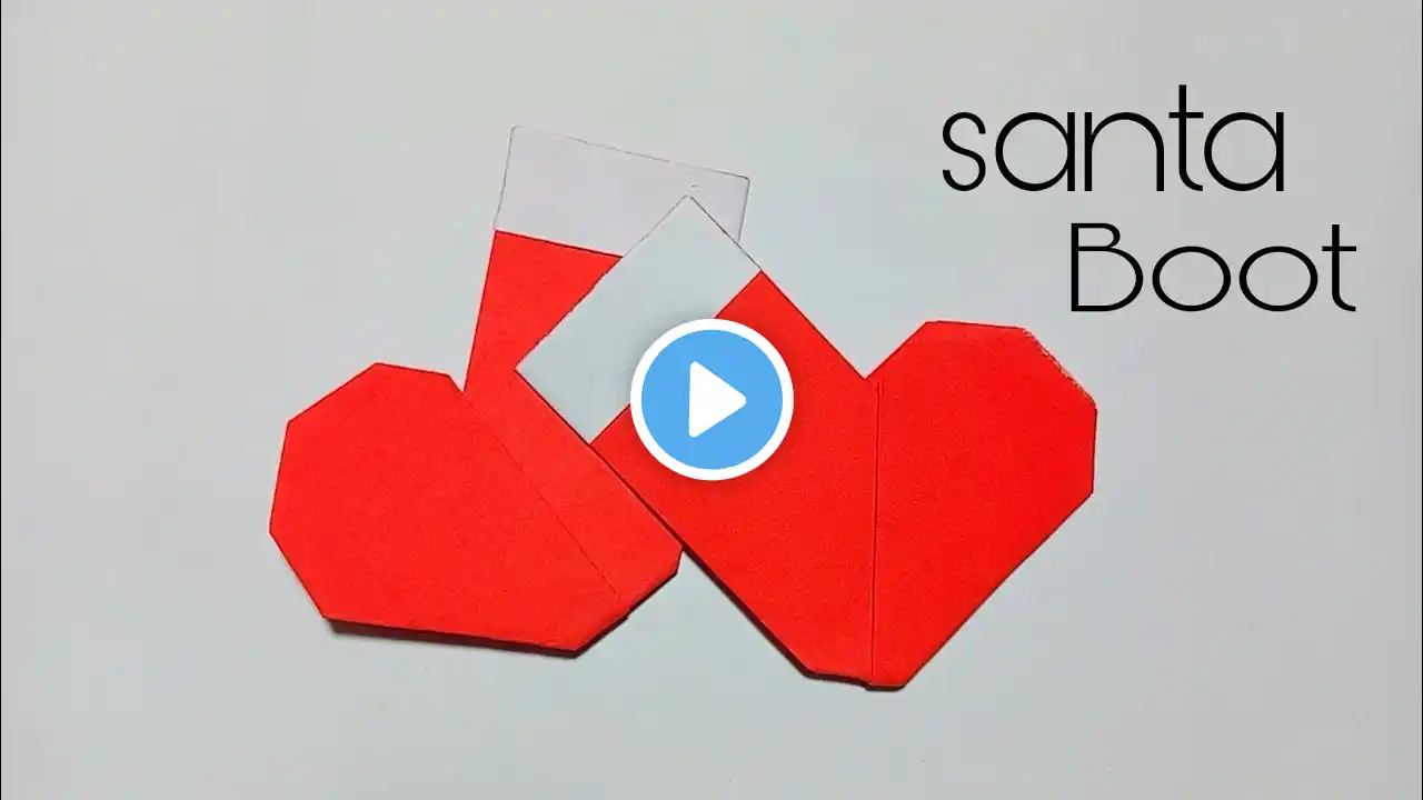 santa boot origami - How to make a paper santa claus boot origami