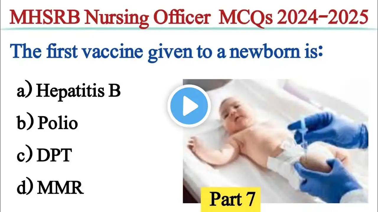 MHSRB Nursing Exam Officer Mcqs || Telangana Nursing Officer Exam 2024-2025