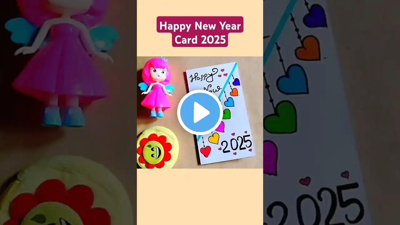 Beautiful Happy New Year Card 2025 #diy #newyear #youtubeshorts #shorts #viral #art #trending