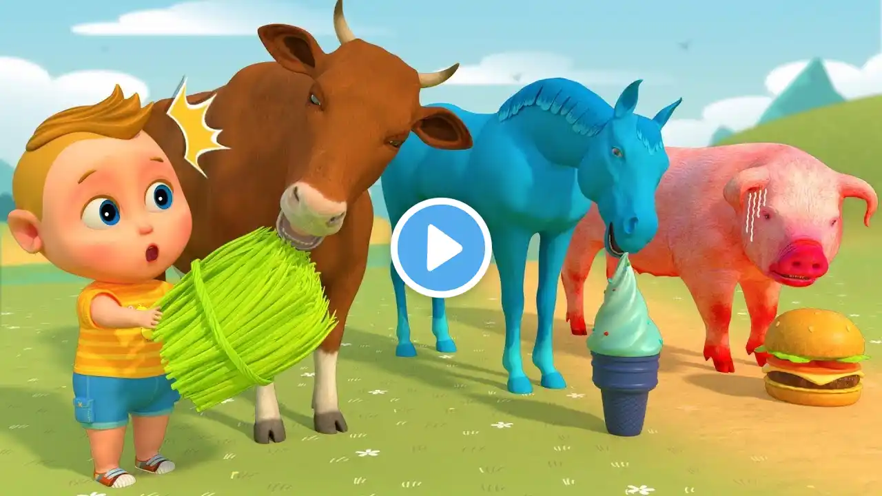 Paint Animals Cow, Pig, Dog, Horse Eating Ice Cream - Funny Zoo Animals Cartoon | Boo Kids Cartoon