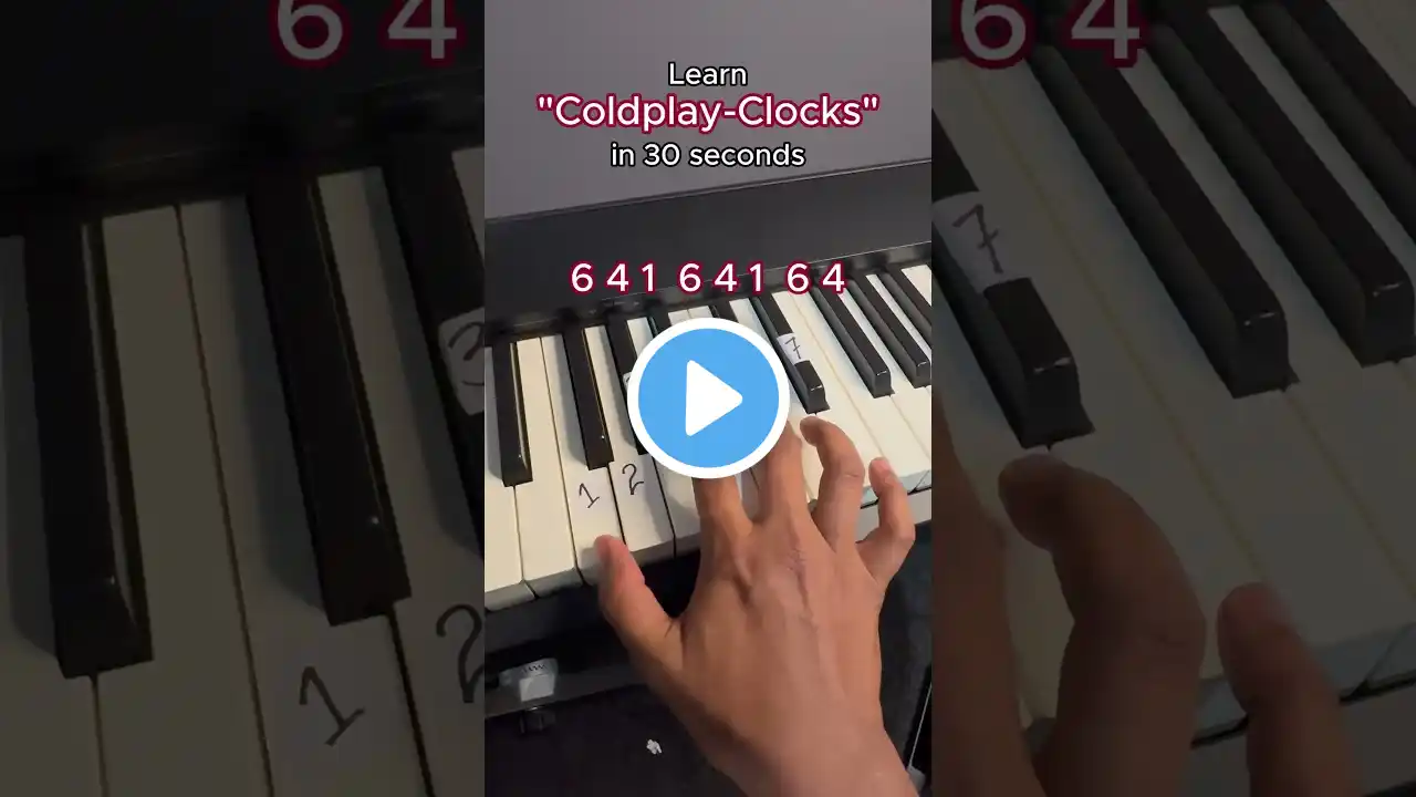 Learn "Clocks" by Coldplay in 30 second  #coldplay  #piano #beginnertutorials