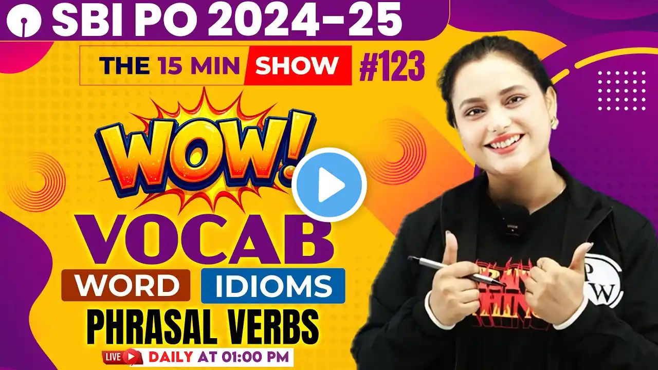 WOW VOCAB | English Vocabulary for SBI PO Exam 2024-25 | English Vocab by Rupam Ma'am #123