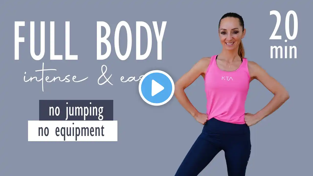 20 MIN FULL BODY WORKOUT no jumping / intense & easy / no equipment | Katja Seifried