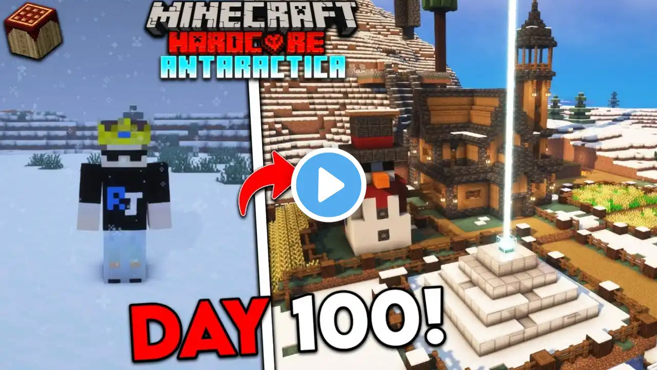 I Survived 100 Days In Antartica In Minecraft Hardcore Pojav Launcher Snow Only [Hindi]