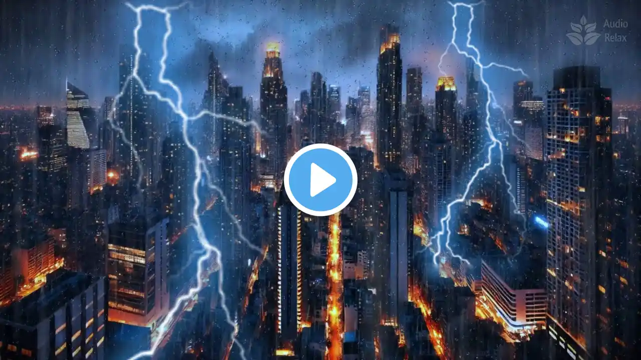 Rain & Thunderstorm Sounds in the City 🌧️ | Relaxing Rain for Sleep, Study & Stress Relief