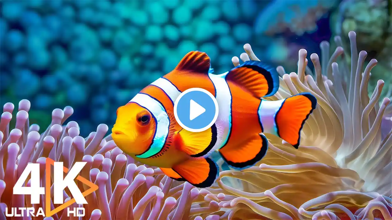 Aquarium 4K VIDEO (ULTRA HD) 🐠 Stunning Coral Reefs & Calming Music for Relaxation #1